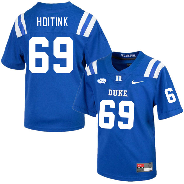 Men #69 Ben Hoitink Duke Blue Devils College Football Jerseys Stitched Sale-Royal